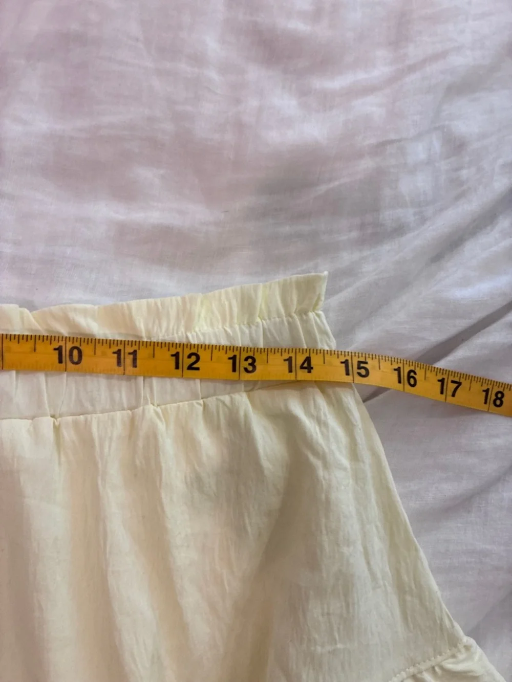 Source Unknown Yellow Tiered Lace-Trim‎ A-Line Skirt